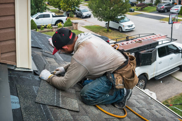 Professional Gutter Installation technician working in Bernardsville, NJ